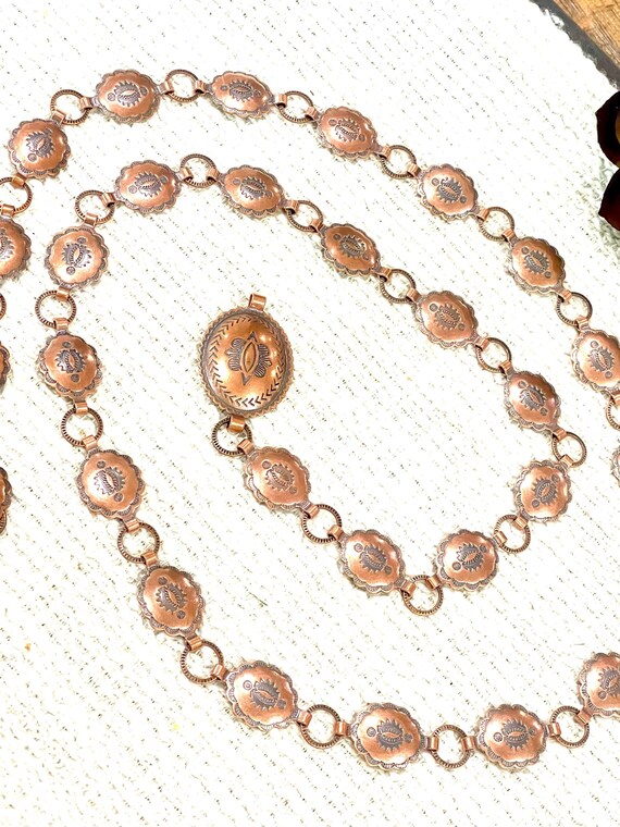 Handmade Copper Concho Belt - image 5