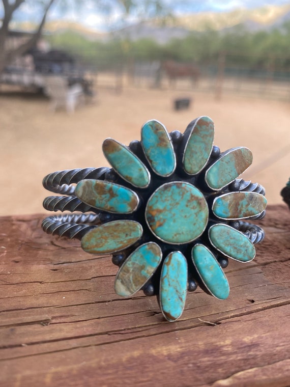 Navajo Jacqueline Silver Royston Turquoise & Ster… - image 2