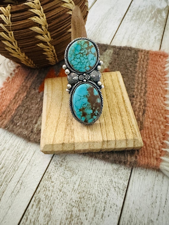 Navajo Royston Turquoise & Sterling Silver Ring S… - image 2