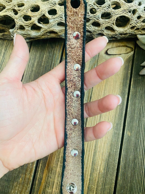 Navajo Buffalo Nickel and Brown Leather Bracelet - image 7