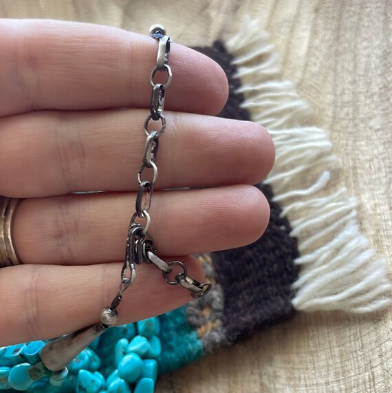 Navajo Turquoise & Sterling Silver 5 Strand Beade… - image 3