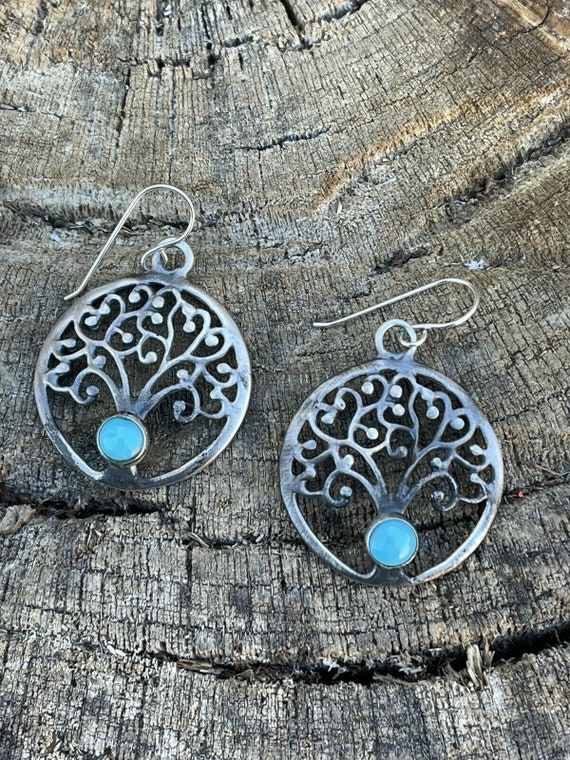 Navajo Sterling Silver Turquoise Tree Of Life Dan… - image 5