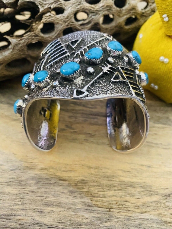 Navajo Turquoise & Sterling Silver Cuff Bracelet … - image 2