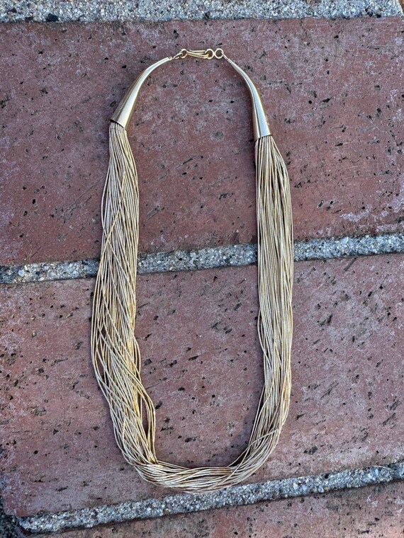 Handmade Liquid Gold 50 Strand Necklace 18" View 5