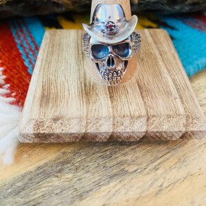 Handmade Sterling Silver Skull Ring Size 11.25