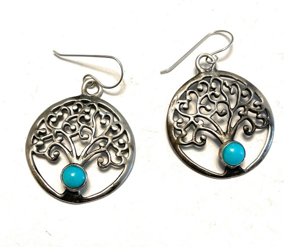 Navajo Sterling Silver Turquoise Tree Of Life Dan… - image 8