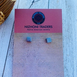 Navajo Sterling Silver Cube Stud Earrings
