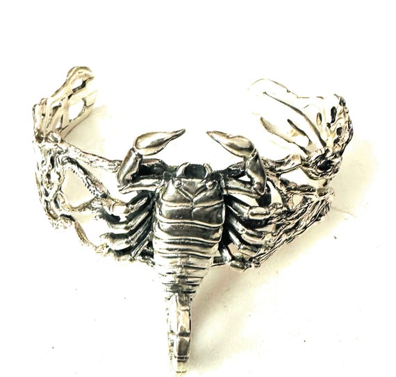 Handmade Sterling Silver Scorpion Cuff Bracelet - image 8