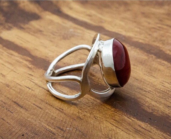 Round Frame Ring w/ Red Jasper Ring - image 3