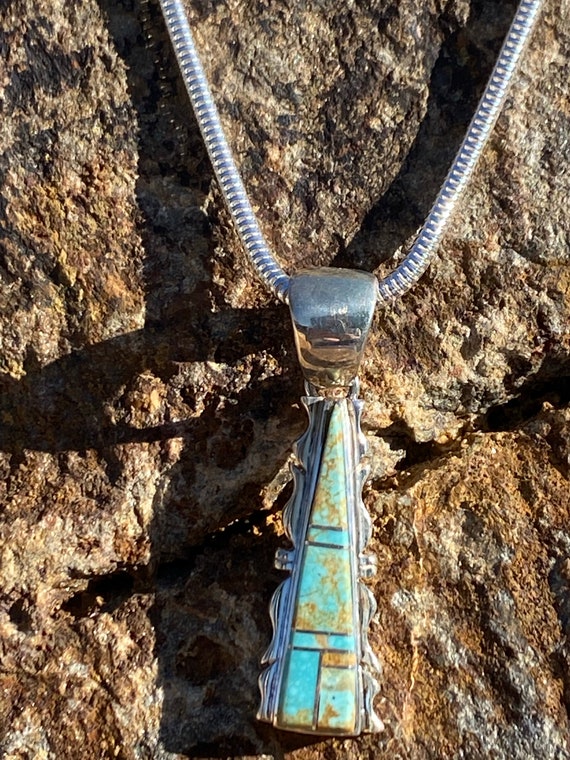 Turquoise 8 Jagged Pendant - image 3