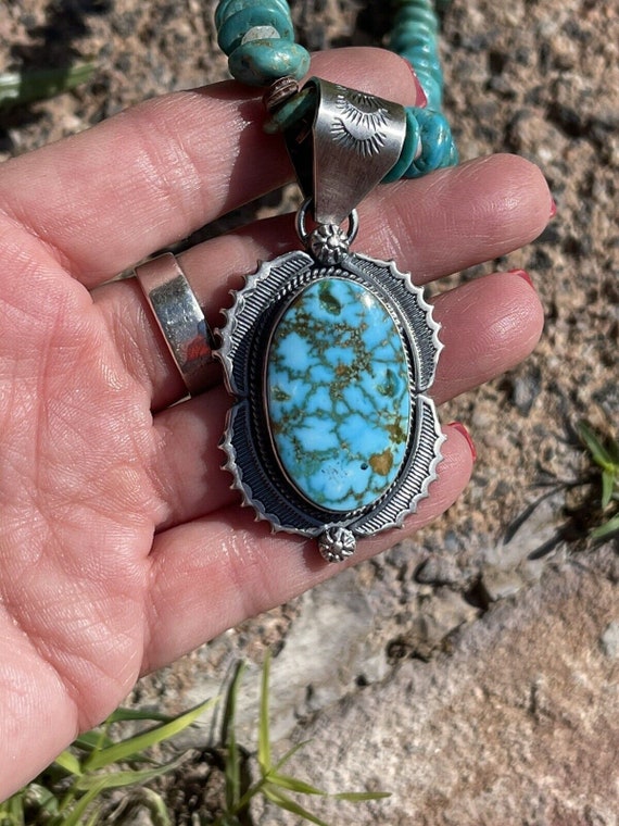 Navajo Number 8 Turquoise & Sterling Silver Elega… - image 8