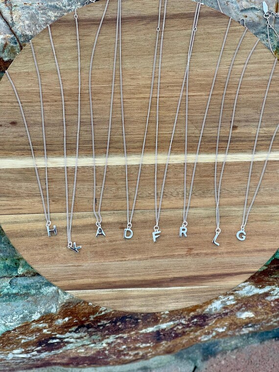 Handmade Sterling Silver Initial Chain Necklace - image 1