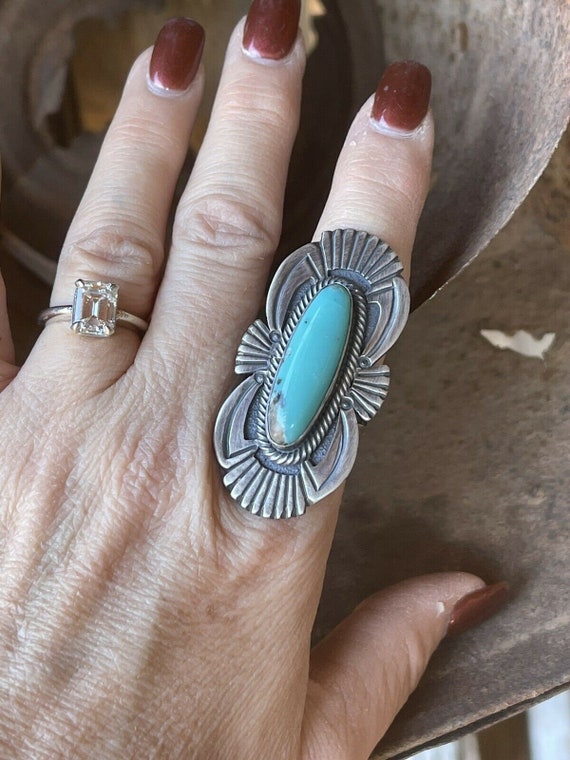 Navajo Handmade Turquoise & Sterling Silver Navaj… - image 7