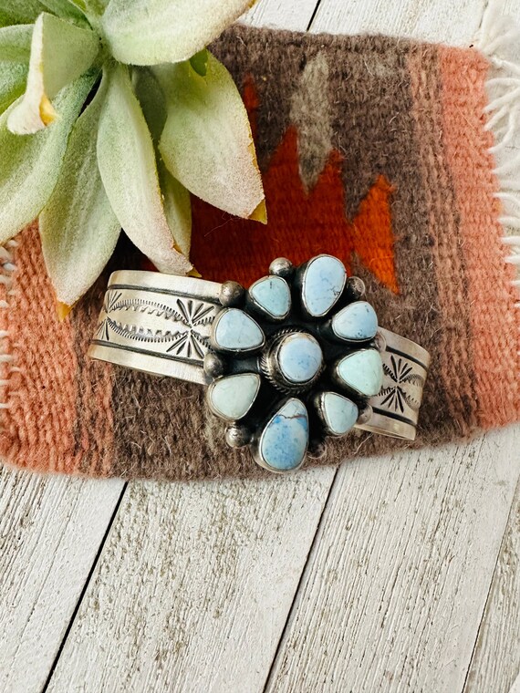 Navajo Golden Hills Turquoise & Sterling Silver C… - image 4