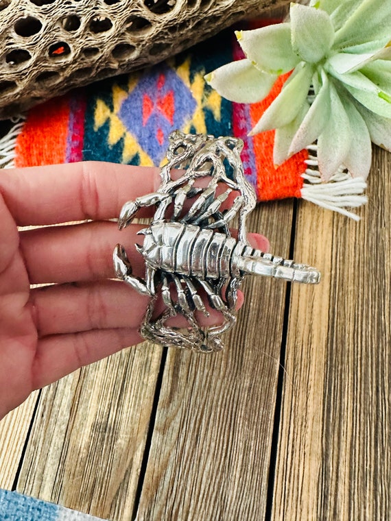 Handmade Sterling Silver Scorpion Cuff Bracelet - image 5