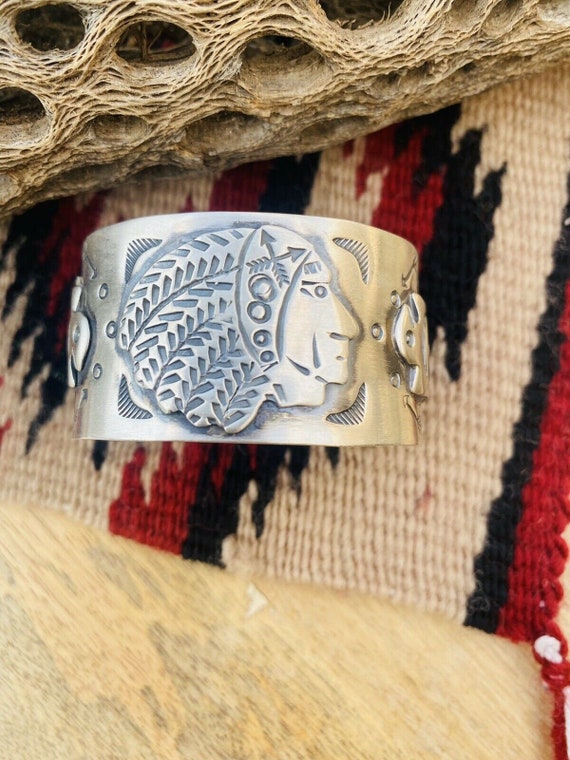 Navajo Sterling Silver Hand Stamped Native America
