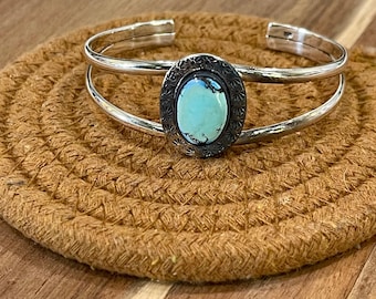 Handcrafted Sterling Silver & Golden Hills Turquoise Cuff Bracelet