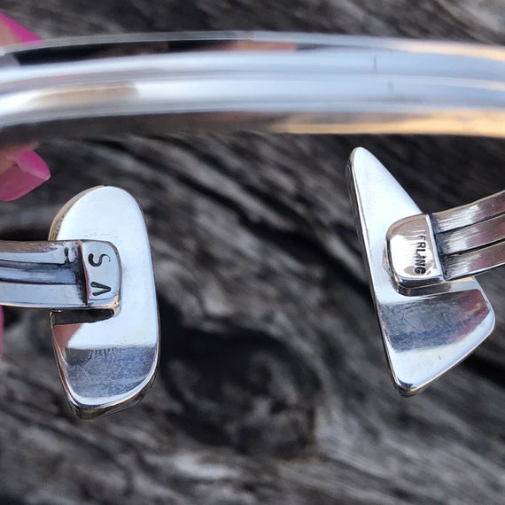 Navajo Spiny Oyster & Sterling Silver Bracelet Cu… - image 4