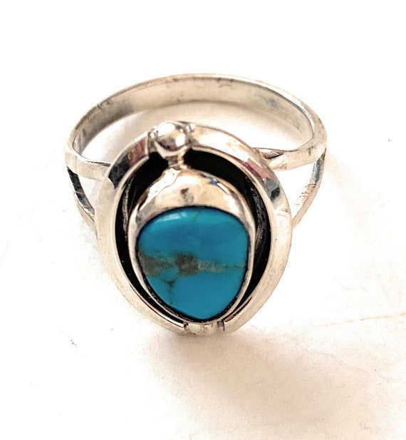 Navajo Kingman Turquoise & Sterling Silver Ring S… - image 7
