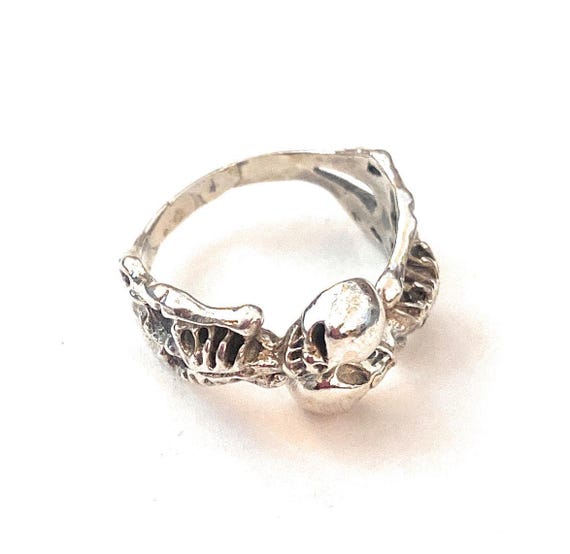 Handmade Sterling Silver Skeleton Adjustable Ring - image 7
