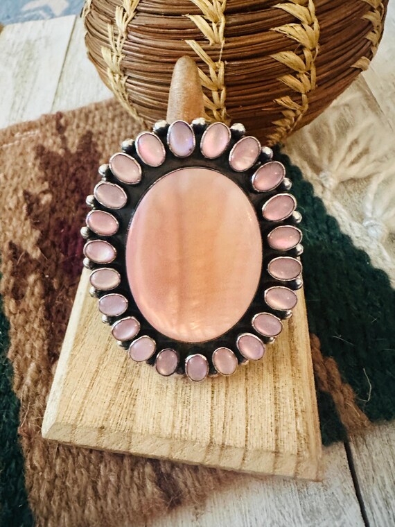 Navajo Mother of Pearl & Sterling Silver Ring by Jacqueline  display picture 1