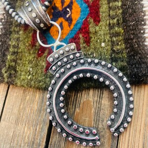Navajo Sterling Silver Ball Cast Naja by Delbert Arviso - Etsy