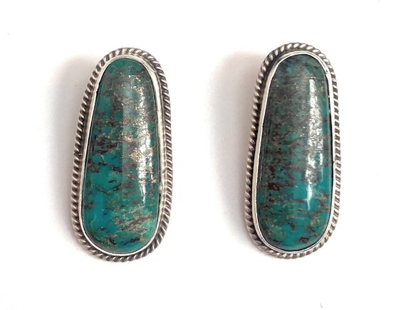 Navajo Sterling Silver & Royston Turquoise Stud E… - image 7