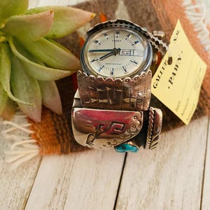 Old Pawn Vintage Navajo Turquoise & Sterling Silver Watch Cuff - Etsy