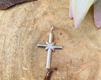 Vintage Navajo Sterling Silver Mini Cross Pendant