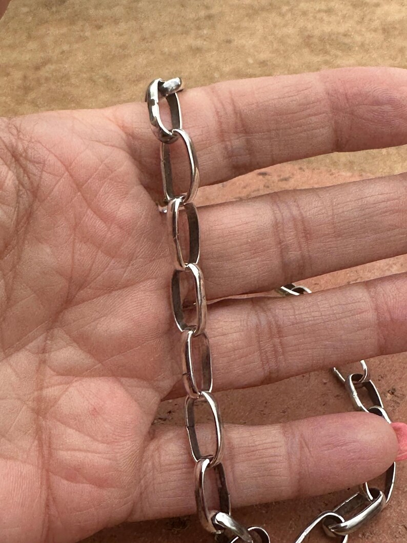 Sterling Silber Handgemachte Büroklammer Kette Bild 4