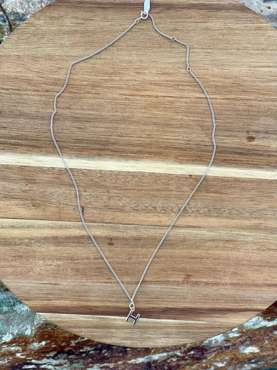 Handmade Sterling Silver Initial Chain Necklace - image 4