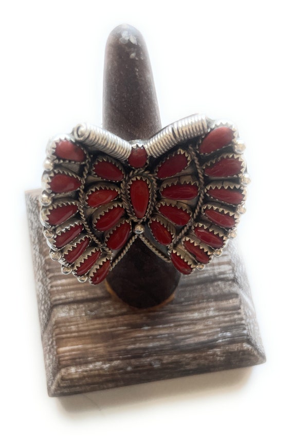 Navajo Coral And Sterling Silver Adjustable Butte… - image 7
