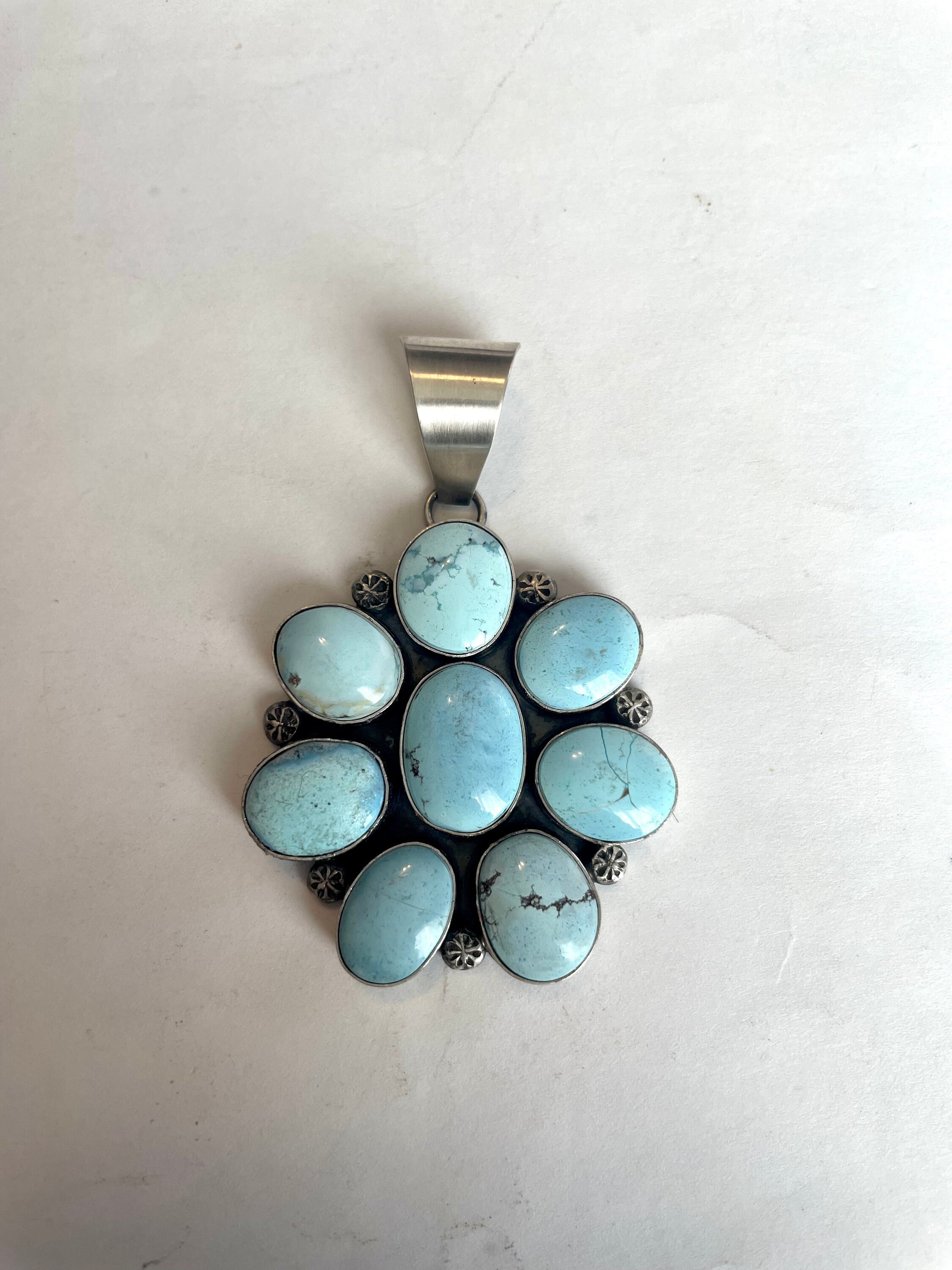 アクセサリー indian jewelry navajo pendant Navajo Golden Hills Turquoise & Sterling Silver Pendant