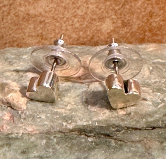 Tiny Heart Sterling Silver Stud Earrings - image 3