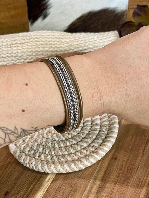 Vintage Handmade Copper Cuff - image 2