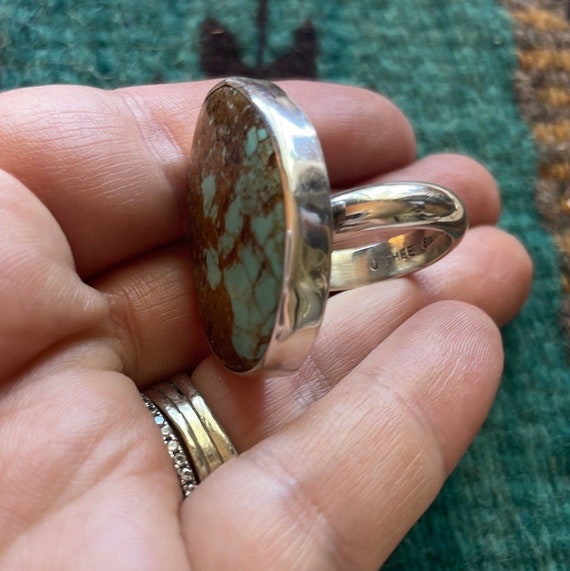 Navajo Number 8 Turquoise & Sterling Silver Ring … - image 3