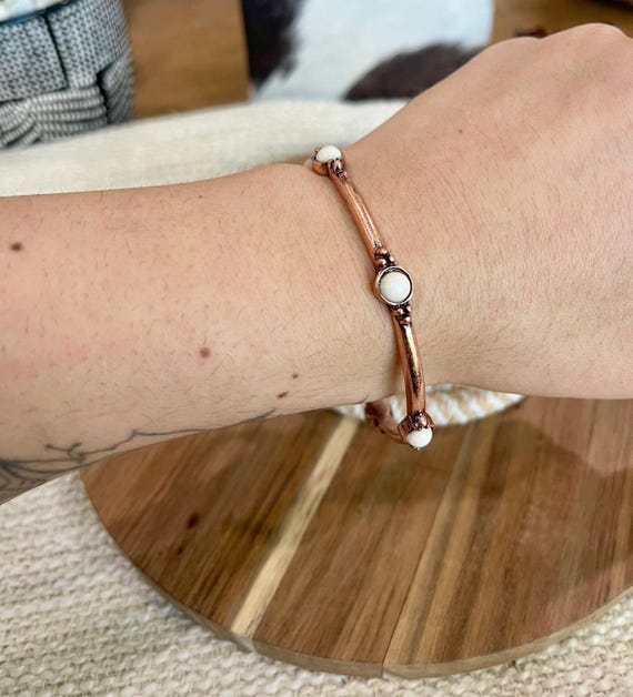 Vintage Handmade Copper Bangle - image 2