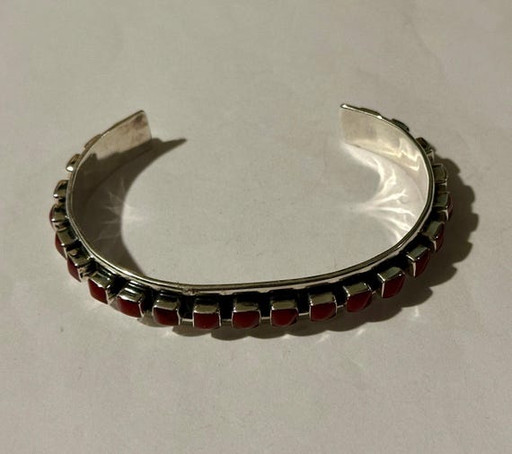 Single Row Red Jasper Cobblestone Cuff Bracelet - image 4