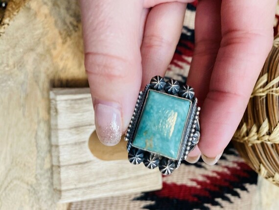 Navajo Royston Turquoise & Sterling Silver Ring S… - image 5