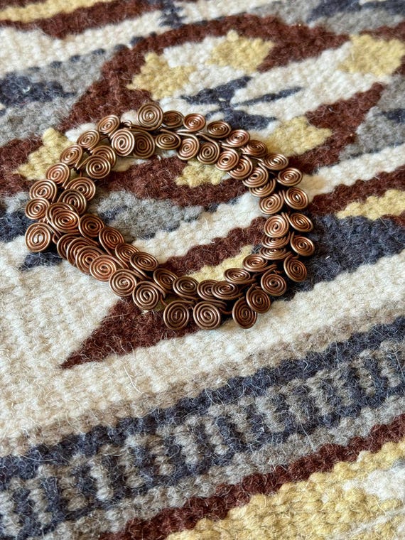 Vintage Handmade Copper Bracelet - image 1