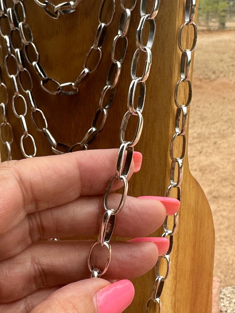 Sterling Silber Handgemachte Büroklammer Kette Bild 2