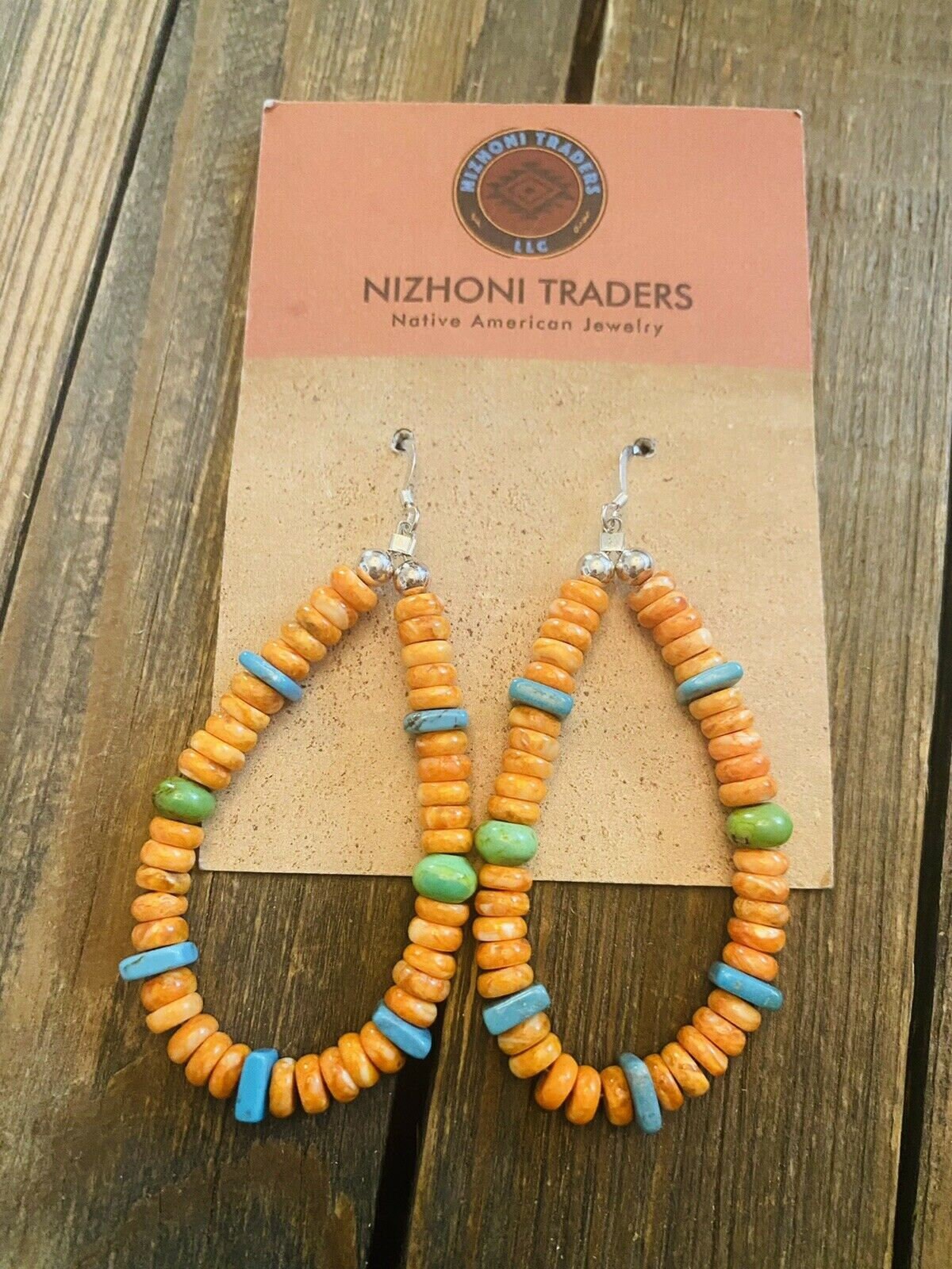 Marie Thompson Native American Navajo Turquoise Spiny Oyster Gaspeite Sterling Silver Earrings Marie Thompson Native American Navajo Turquoise Spiny Oyster Gaspeite Sterling Silver Earrings