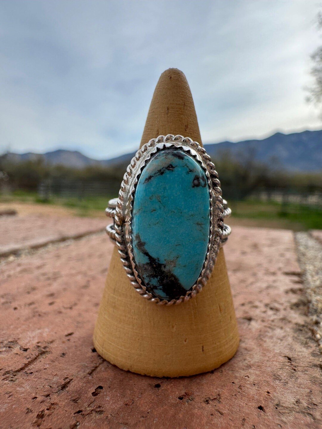 Handcrafted Oval Kingman Turquoise & Sterling Silver Ring - Etsy