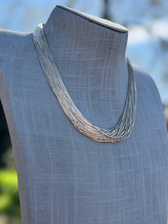Handmade Liquid Gold 50 Strand Necklace 18" View 2