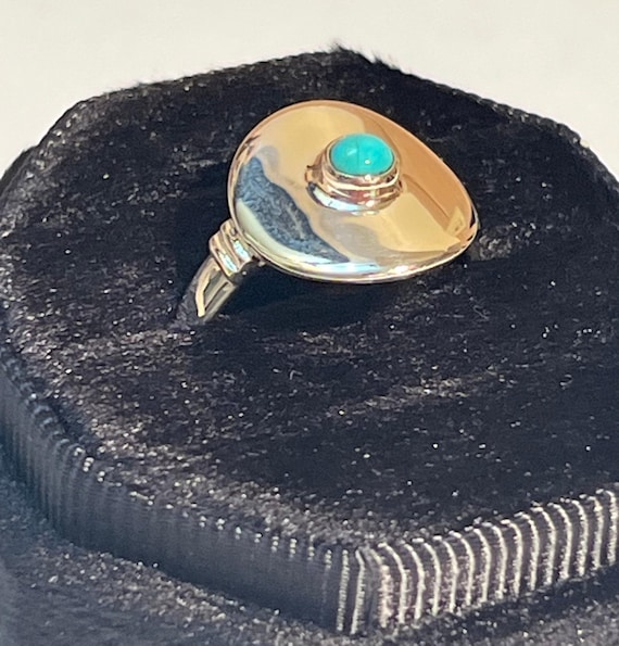 Silver Disc Ring w/ Turquoise - image 4