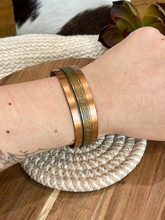 Vintage Handmade Copper Cuff - image 5