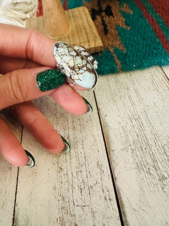 Navajo Variscite & Sterling Silver Ring Size 7.75 - image 5