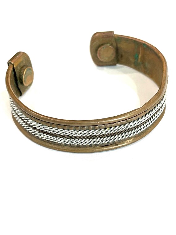 Vintage Handmade Copper Cuff - image 6