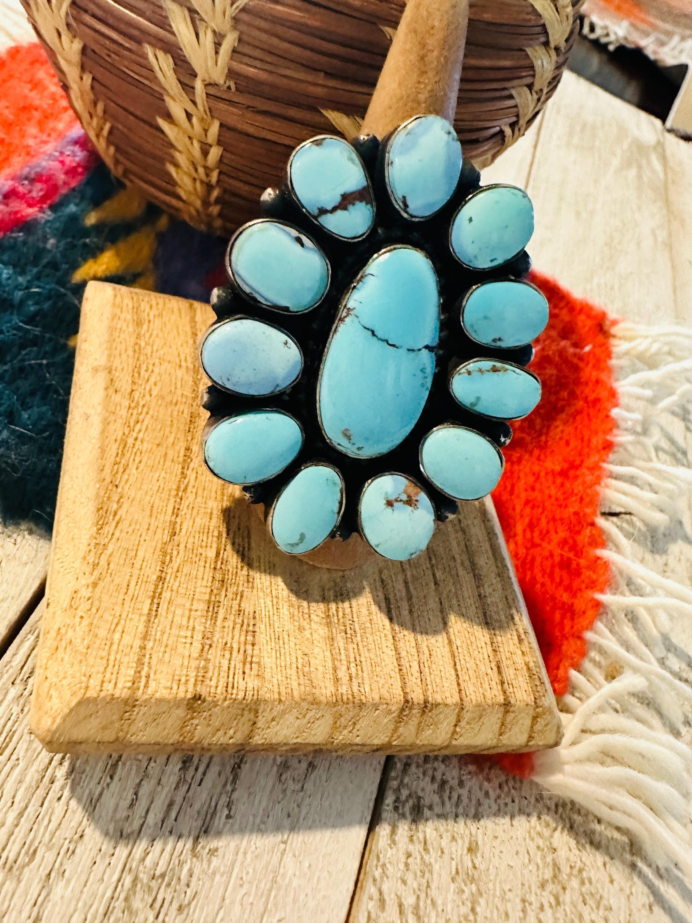 ブレイン・イエローホース作、ナバホ族ゴールデンヒルズターコイズ