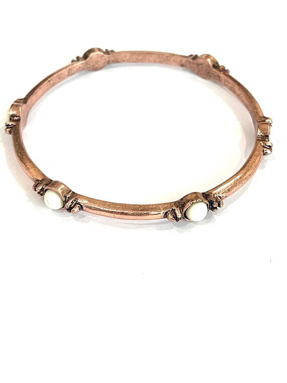 Vintage Handmade Copper Bangle - image 4